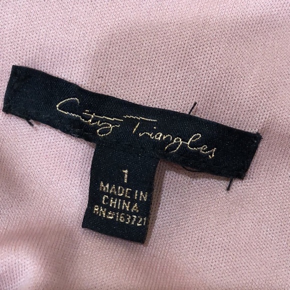 Francesca’s Collection City Triangles Midi Dress 1 Mauve Pink Floral Rhinestone - Picture 10 of 12